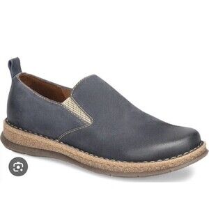 Born Mens Sz 9 Eu 42 Bryson Blue Distressed Suede Leather Slip On loafers Shoes